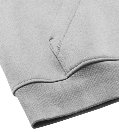 Details of the grey Men's Boxy Hoodie