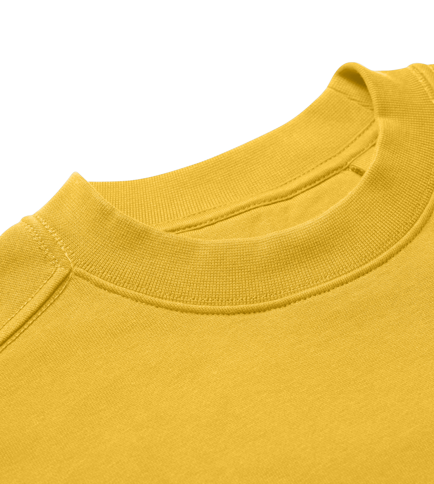 Details of the crewneck cuffs 'Filastin' on yellow Women's Oversized Crewneck with no print